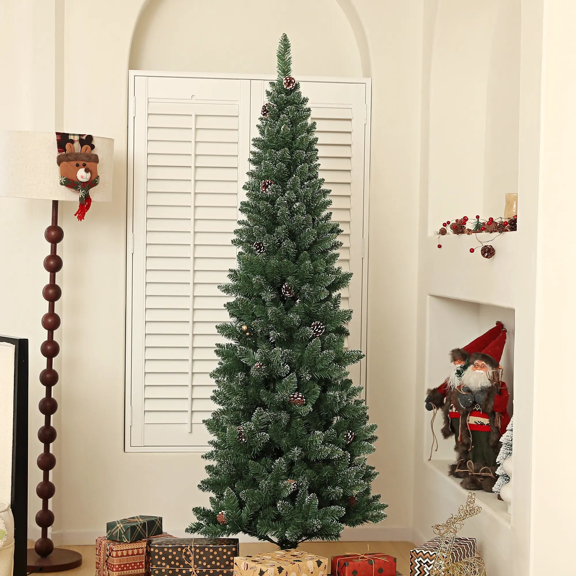 6ft Artificial Pencil Christmas Tree, 618 Branches, Pinecones, Metal Stand Pencil Christmas Trees at Gallery Canada