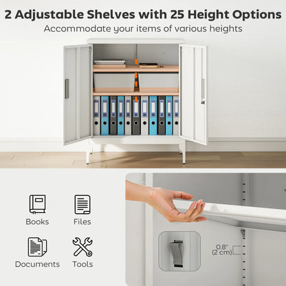 Office Storage Cabinet with Lock, Adjustable Shelves, White Office Cabinets & Cupboards at Gallery Canada