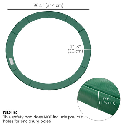 8ft Trampoline Pad, 96" Spring Safety Cover, EPE Foam, Green Trampolines at Gallery Canada