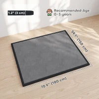 Baby Play Mat, 1.2" Thick, 71" x 59", Soft Flannel, Dark Grey, Dark Grey Kids Gym & Playmats at Gallery Canada