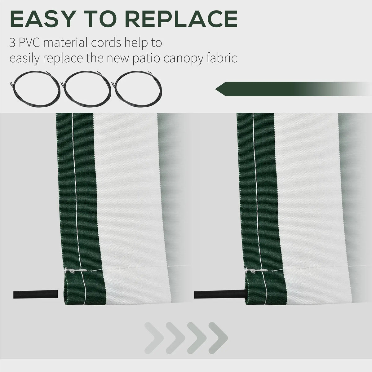 Retractable Awning Fabric Replacement, 10' x 8' Green White, Green Awning Fabric Replacement at Gallery Canada