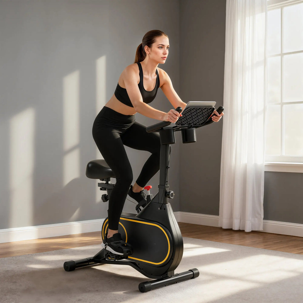 Magnetic Resistance Exercise Bike, LCD Display, Low Noise, Indoor Cycling Bike Exercise & Stationary Bikes at Gallery Canada