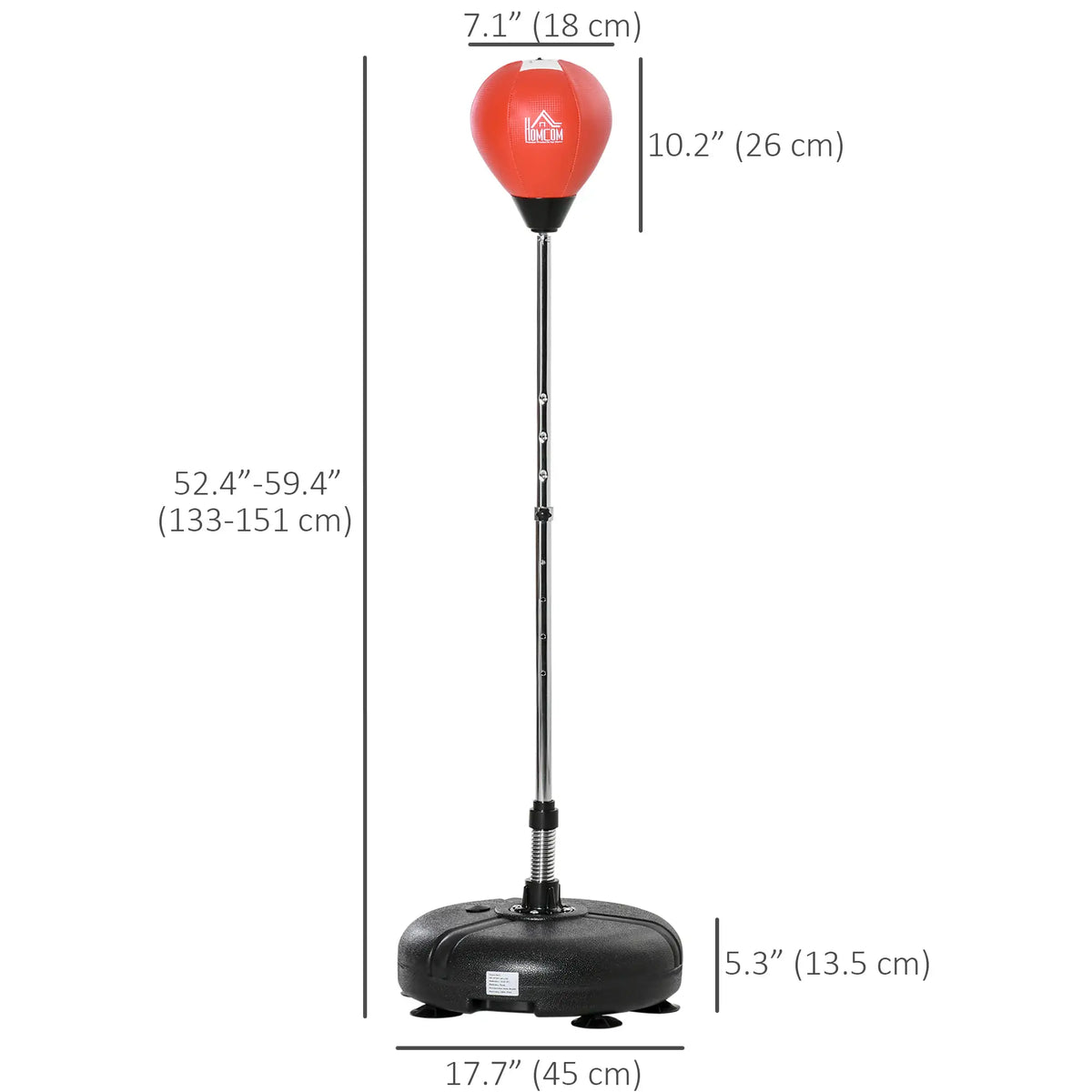 Freestanding Punching Bag Set with Stand, Speedball & Gloves, 52.4"-59.4" H Punching Bag Stands at Gallery Canada