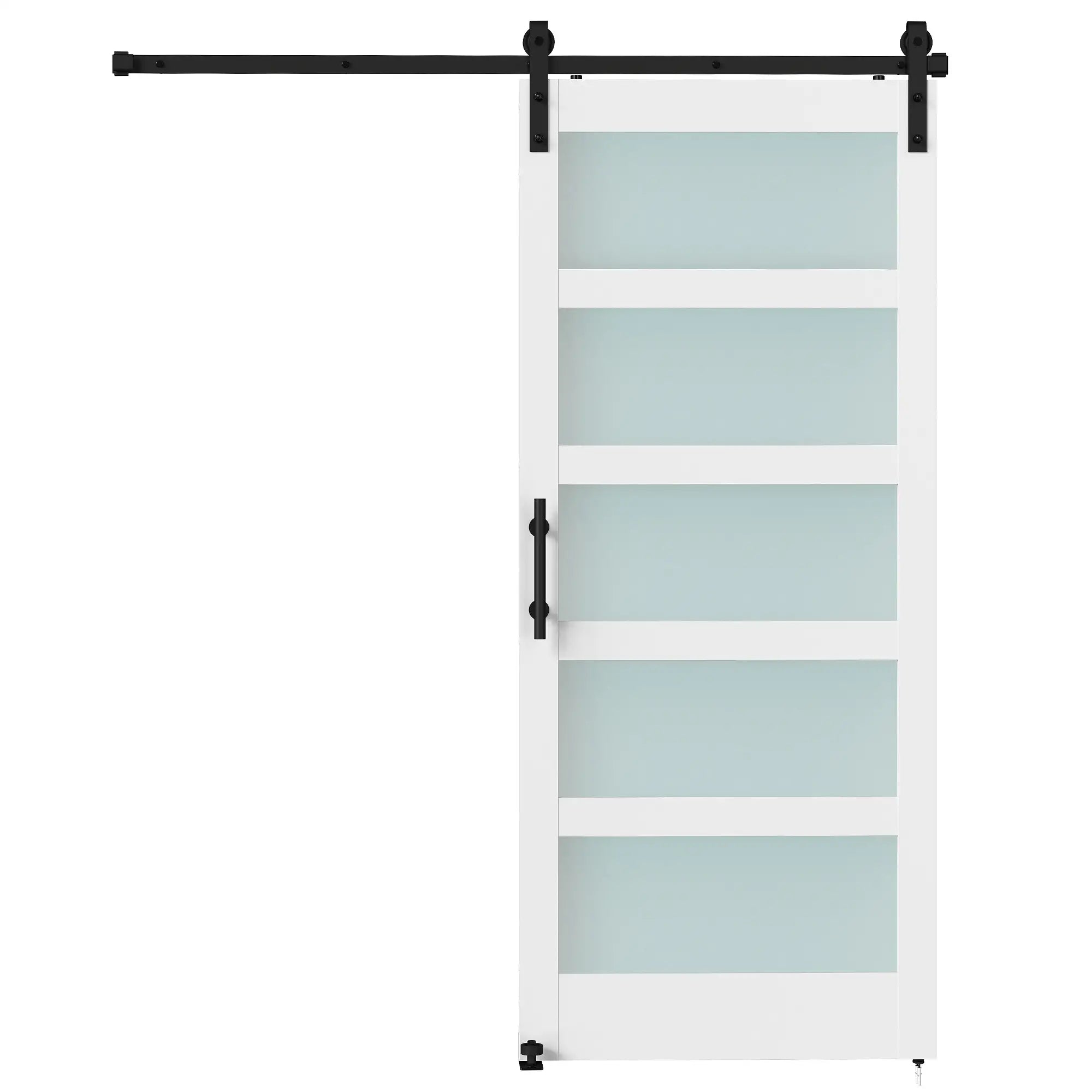 Sliding Barn Door 36x84 In, PVC, Hardware Kit, White Door Hardware White Wood Grain, Black at Gallery Canada