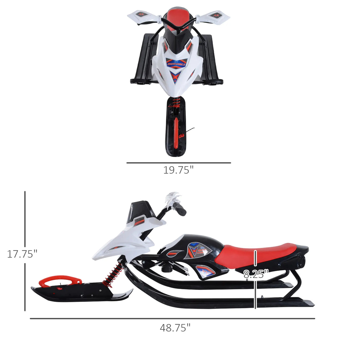 Kids Snow Racer Sled, Padded Rubber Seat, Wind Shield Handle, Anti-Slip Pedal Snow Scooters at Gallery Canada