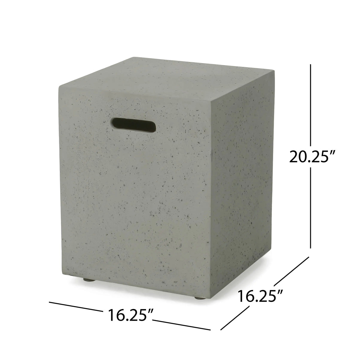 Multi-Functional Tank Holder Side Table, 16.5" L x 16.5" W x 20.5" H, Light Grey Patio Side Tables at Gallery Canada