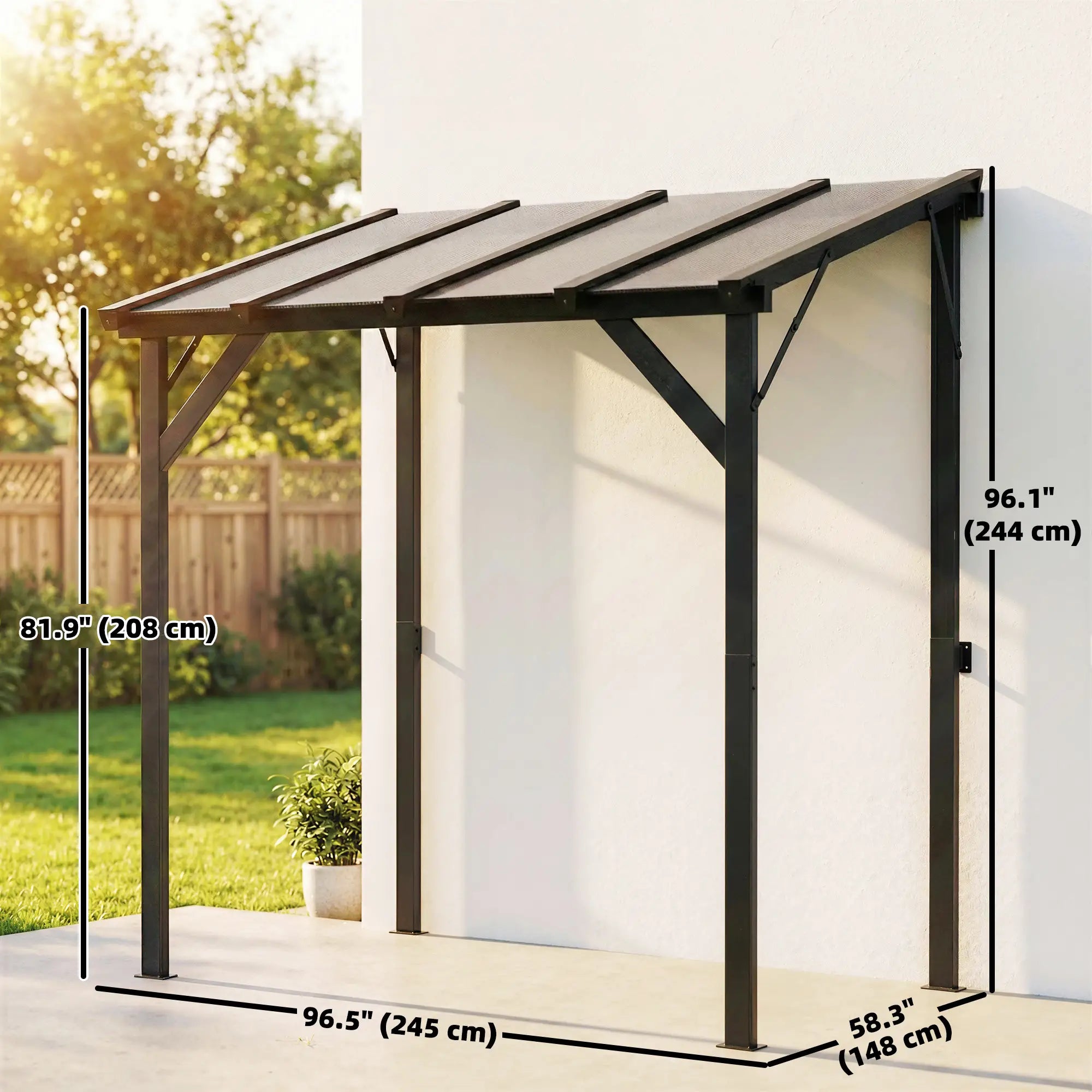 Hardtop Grill Gazebo, Lean-To BBQ Shelter With Polycarbonate Roof BBQ Grill Gazebos at Gallery Canada