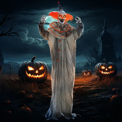6' Classic Clown Halloween Decoration, Animatronic, Motion Activated, Orange Halloween Decorations at Gallery Canada
