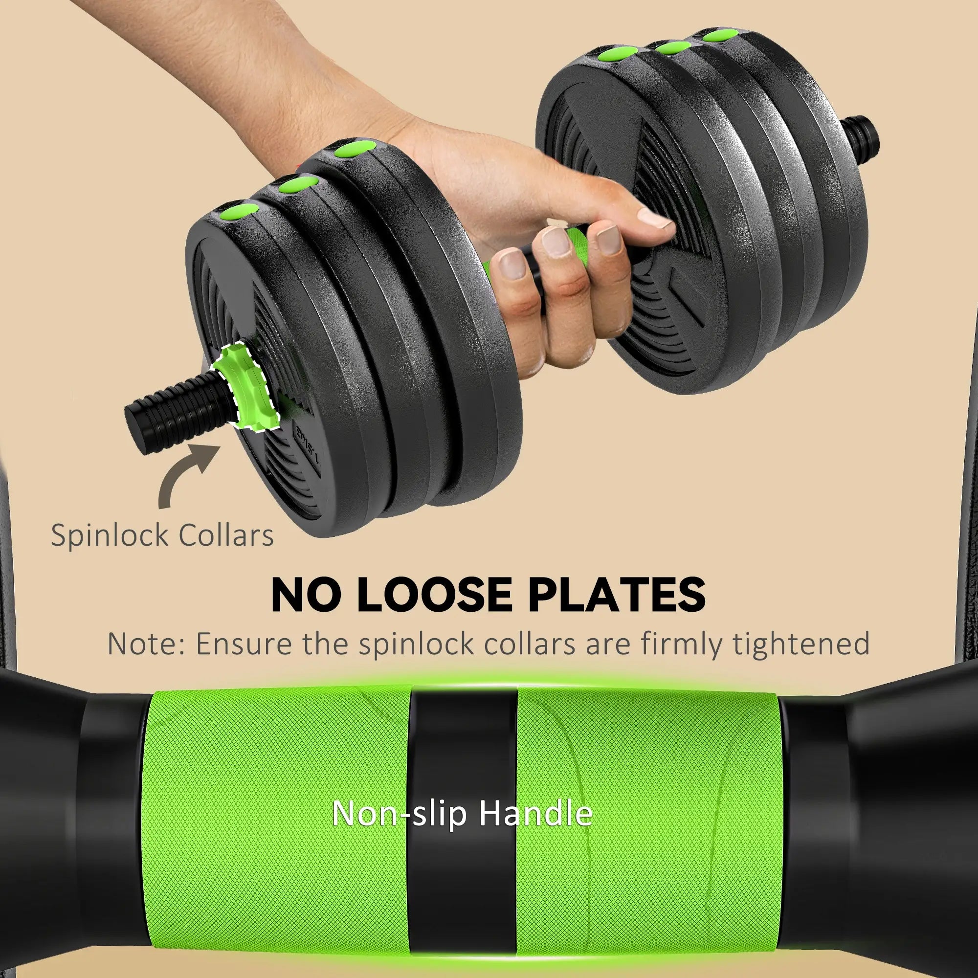 Adjustable Dumbbell Set, 3 in 1 Weights, 55lb with Connector, Non-Slip Grip Dumbbells & Barbells at Gallery Canada