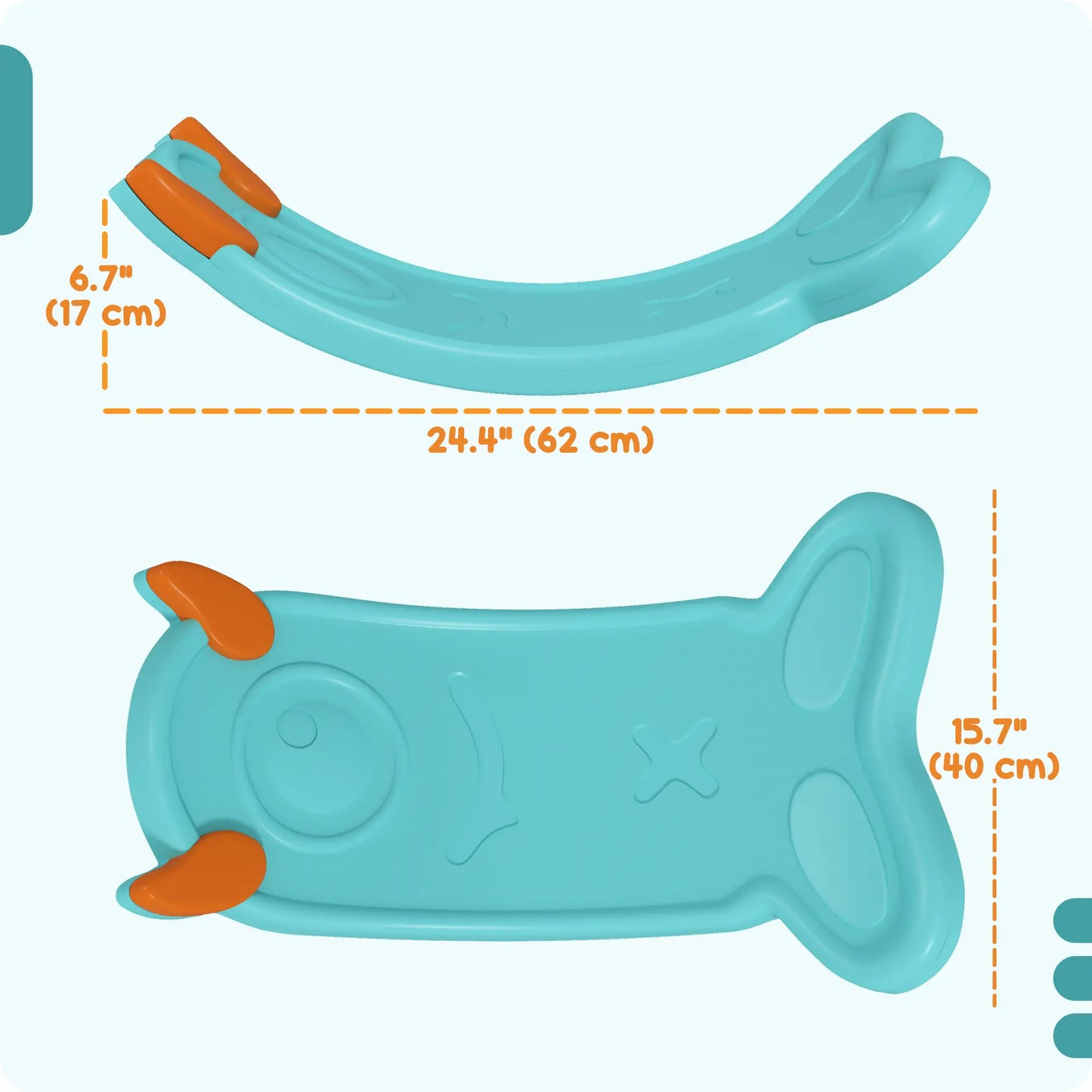 24.4" Kids Balance Board, Wobble Board Toddler Curved Rocker, Light Blue Kids Gym & Playmats at Gallery Canada
