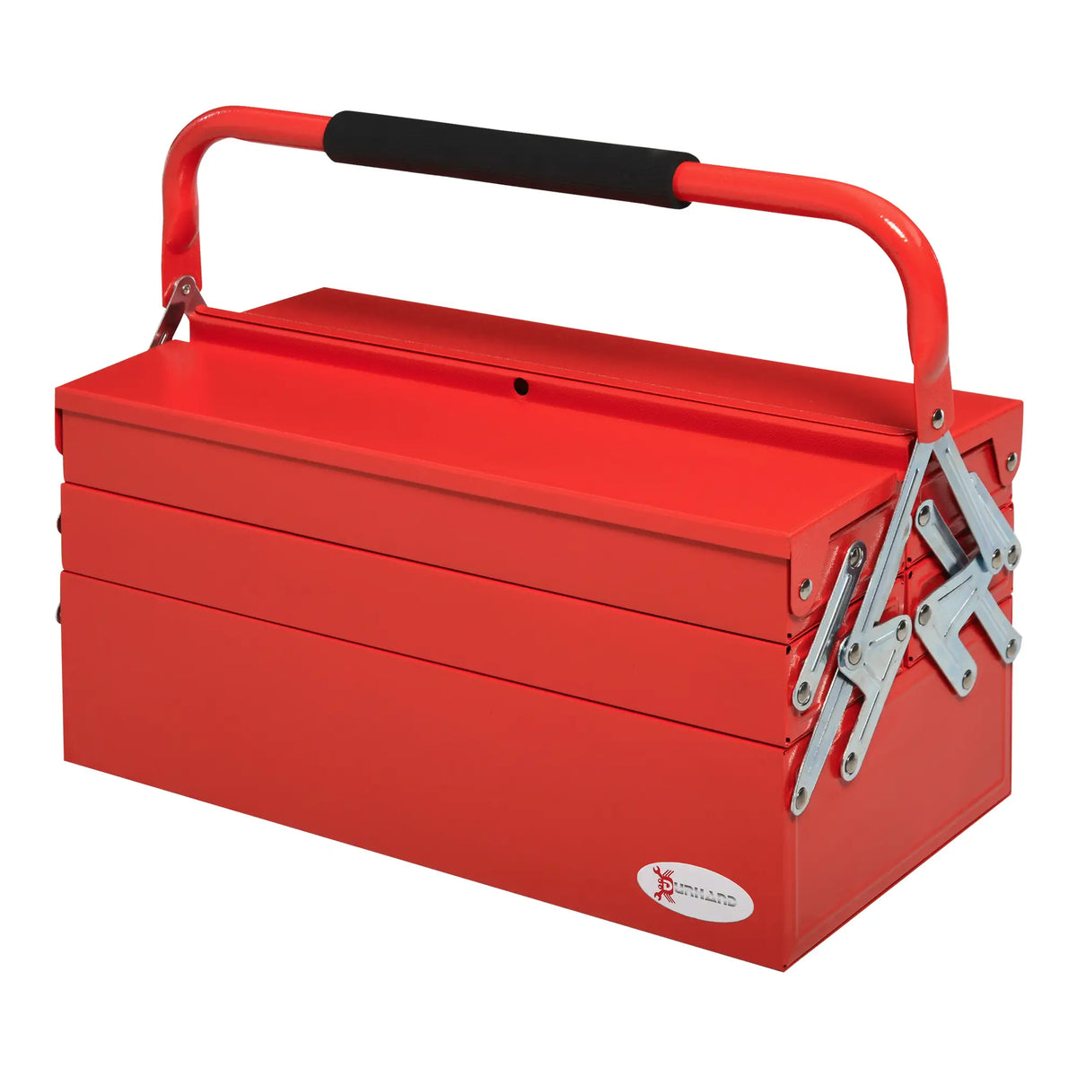 18 Inches Metal Tool Box, 5-Tray Cantilever Steel Chest, Red Tool Organizers at Gallery Canada