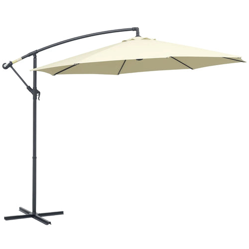 Deluxe Cantilever Umbrella, 10' Outdoor Market Parasol, Beige
