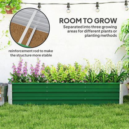 6' x 1.5' x 1.3' Galvanized Raised Garden Bed, Large Metal Planter Box, Green Galvanized Planter Boxes at Gallery Canada