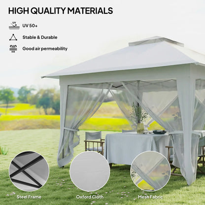 12' X 12' Foldable Pop-Up Party Tent, Light Grey