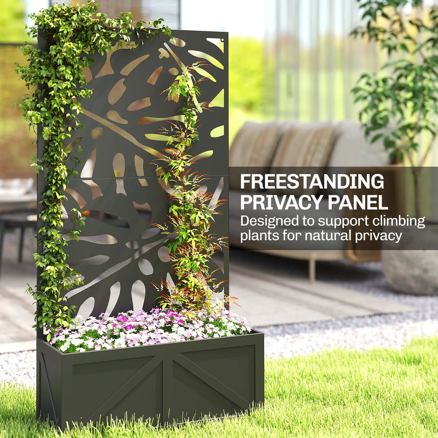 Metal Raised Garden Bed With Trellis, Freestanding Or Wall Mounted Galvanized Planter Boxes at Gallery Canada