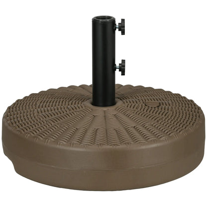Heavy Duty Fillable Umbrella Base, Round Parasol Stand, Brown Umbrella Bases Brown at Gallery Canada