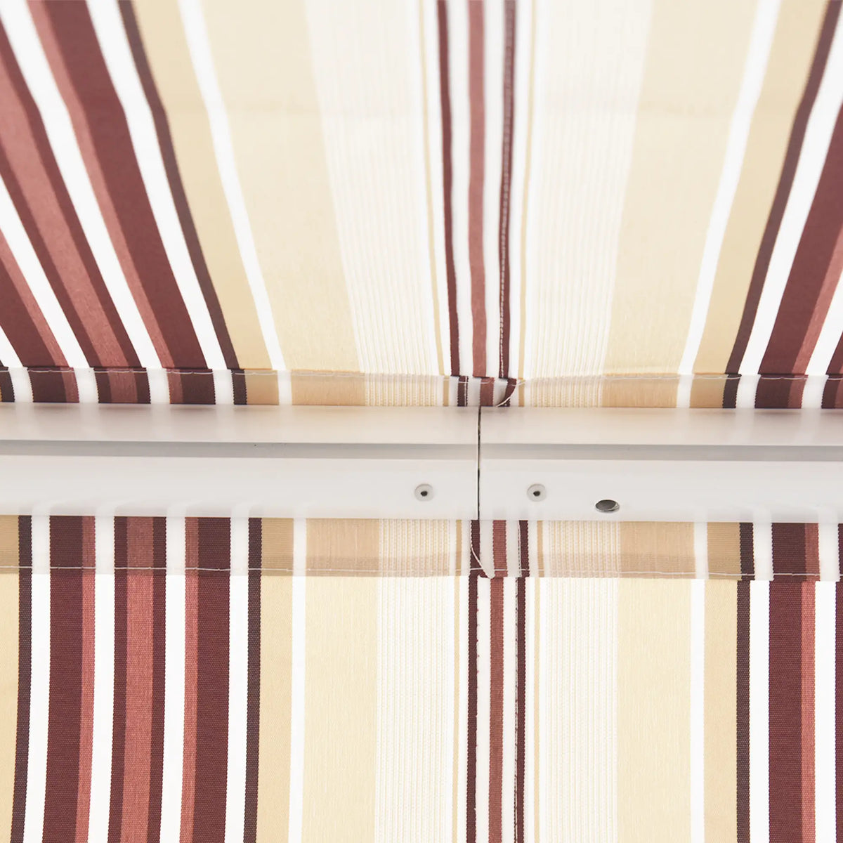 10' X 8' Manual Retractable Awning, Aluminum Frame, Red Stripe, Red Stripe Deck Awnings at Gallery Canada