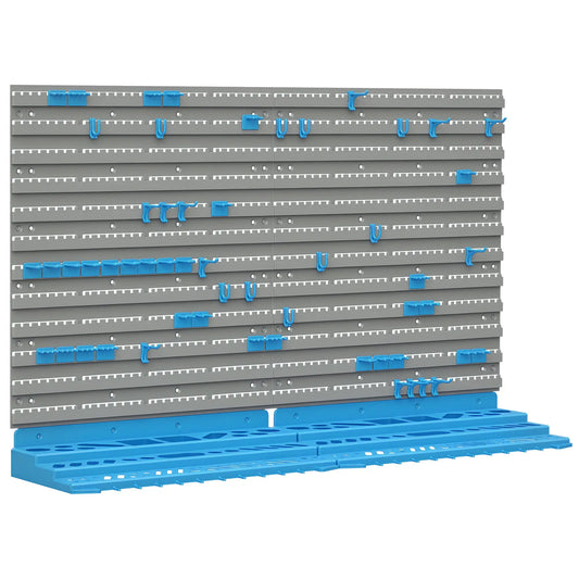 54 Piece Pegboard Shelf Tool Organizer, Wall Mounted, 50 Hooks, Blue Tool Organizers Grey, Blue at Gallery Canada