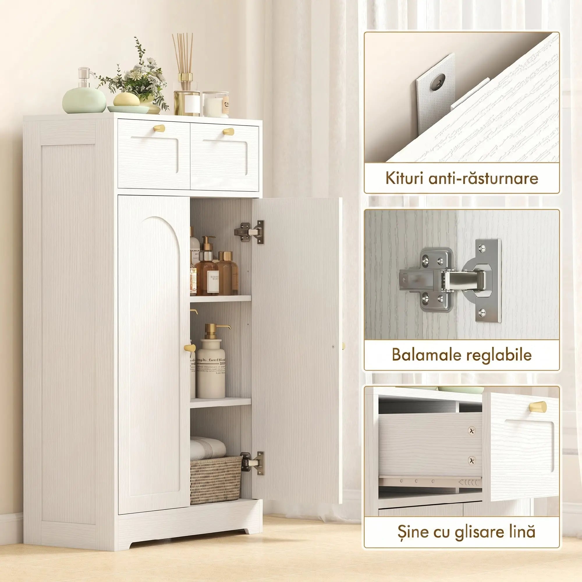 Bathroom Floor Cabinet With 2 Drawers, White Freestanding Bathroom Cabinets at Gallery Canada