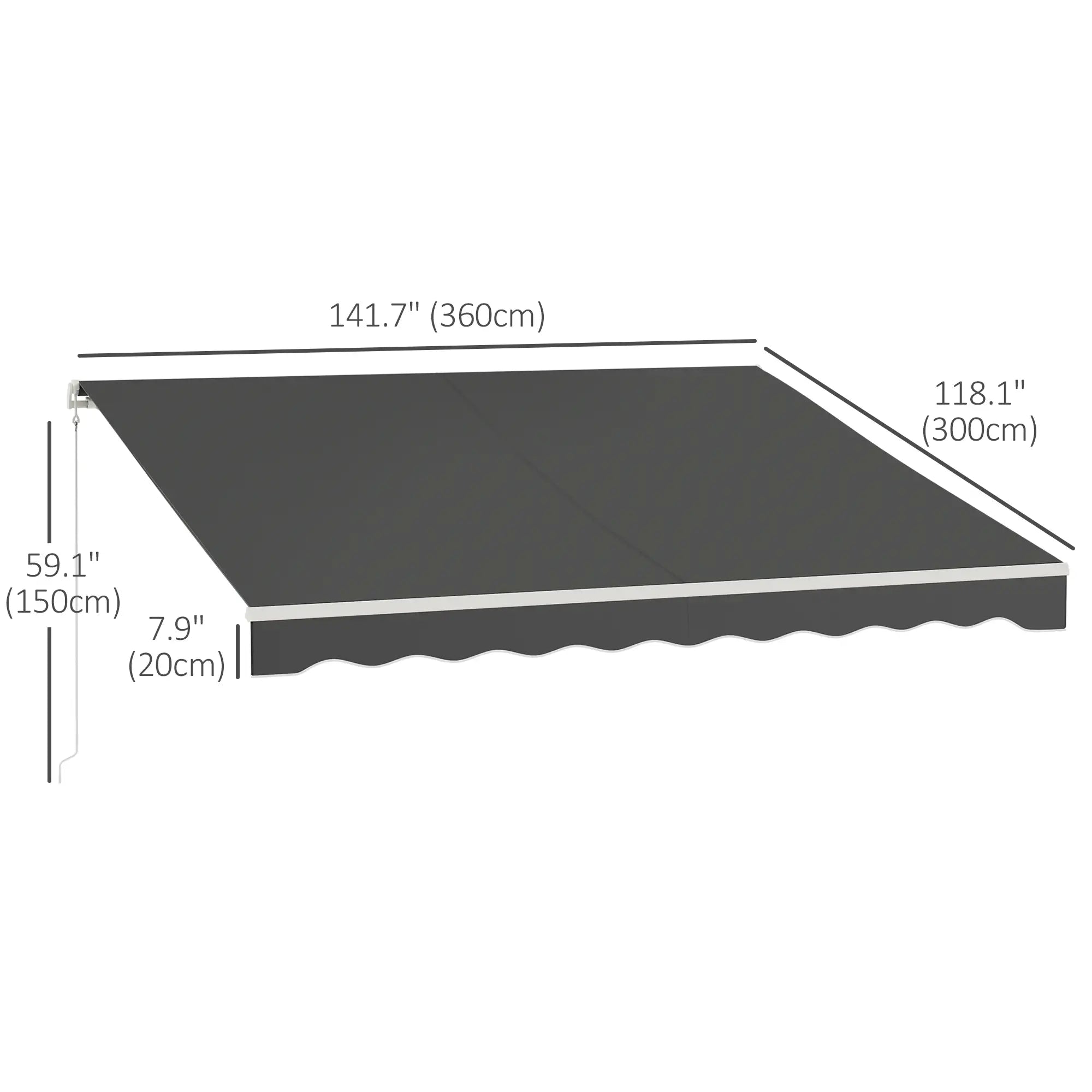 12'x10' Electric Retractable Awning, UV Protection, Grey Deck Awnings at Gallery Canada