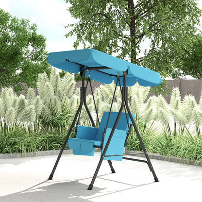 Outdoor Porch Swing, Adjustable Canopy, Removable Cushion, 1-Seat Patio Swings with Stand at Gallery Canada