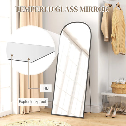 Arched Standing Mirror, 64" x 24", Full Length Mirror, Black Full Length Mirrors at Gallery Canada