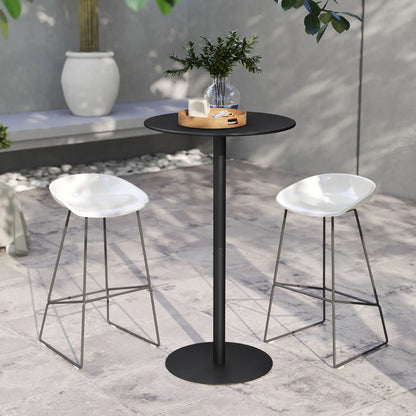 Round Bar Table for 2, Steel Frame, Easy Assembly, Black Bar Tables at Gallery Canada