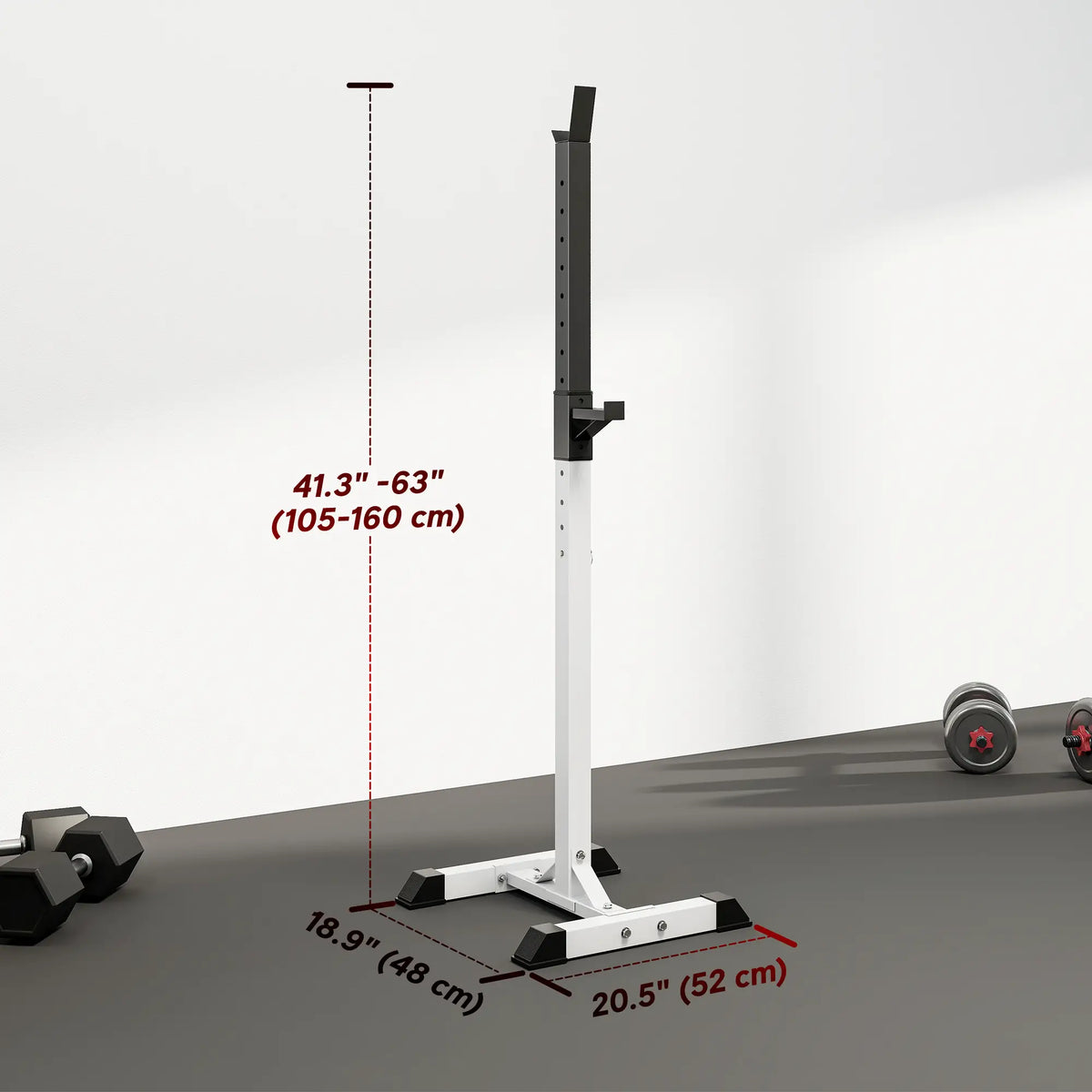 Adjustable Barbell Rack, Squat Stand, 2 Bars Holder, Black, White Power Towers at Gallery Canada