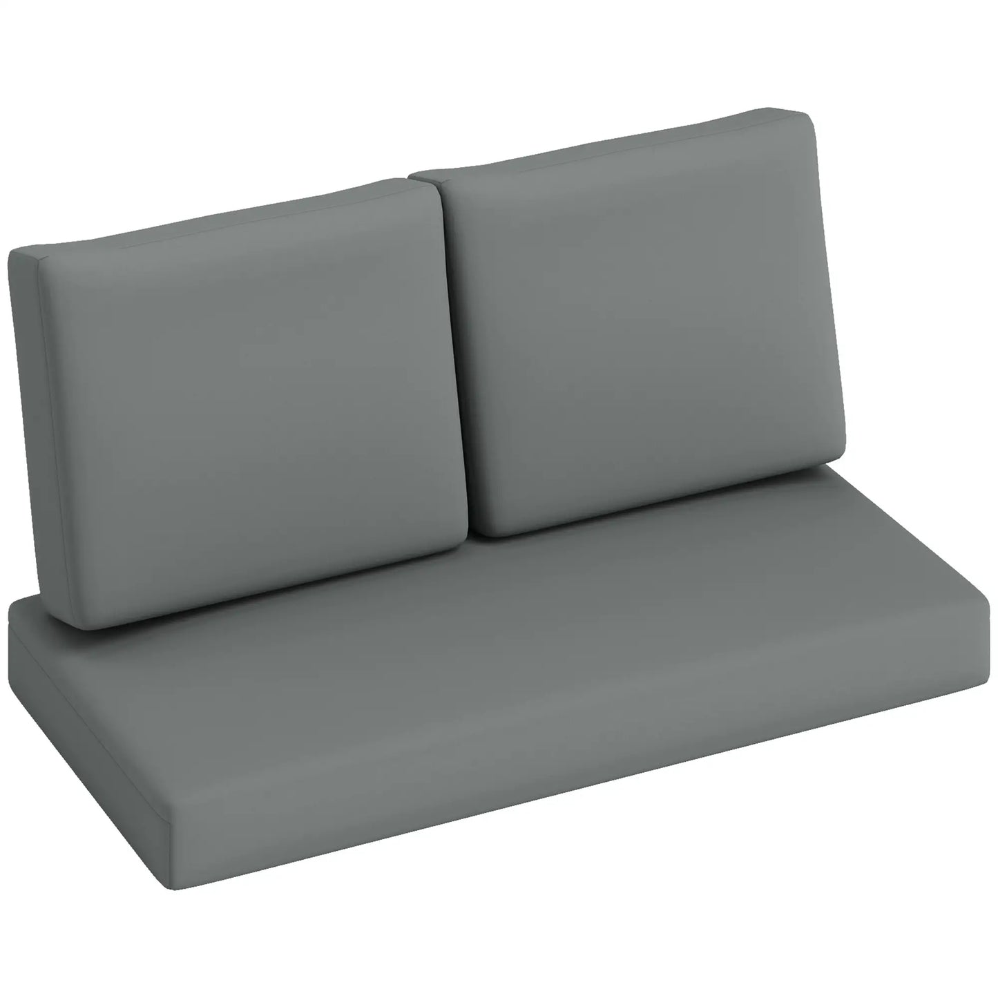 2 Seater 5" Thick Outdoor Seat Cushions, 7" Backrest, Light Grey Patio Chair Cushions at Gallery Canada