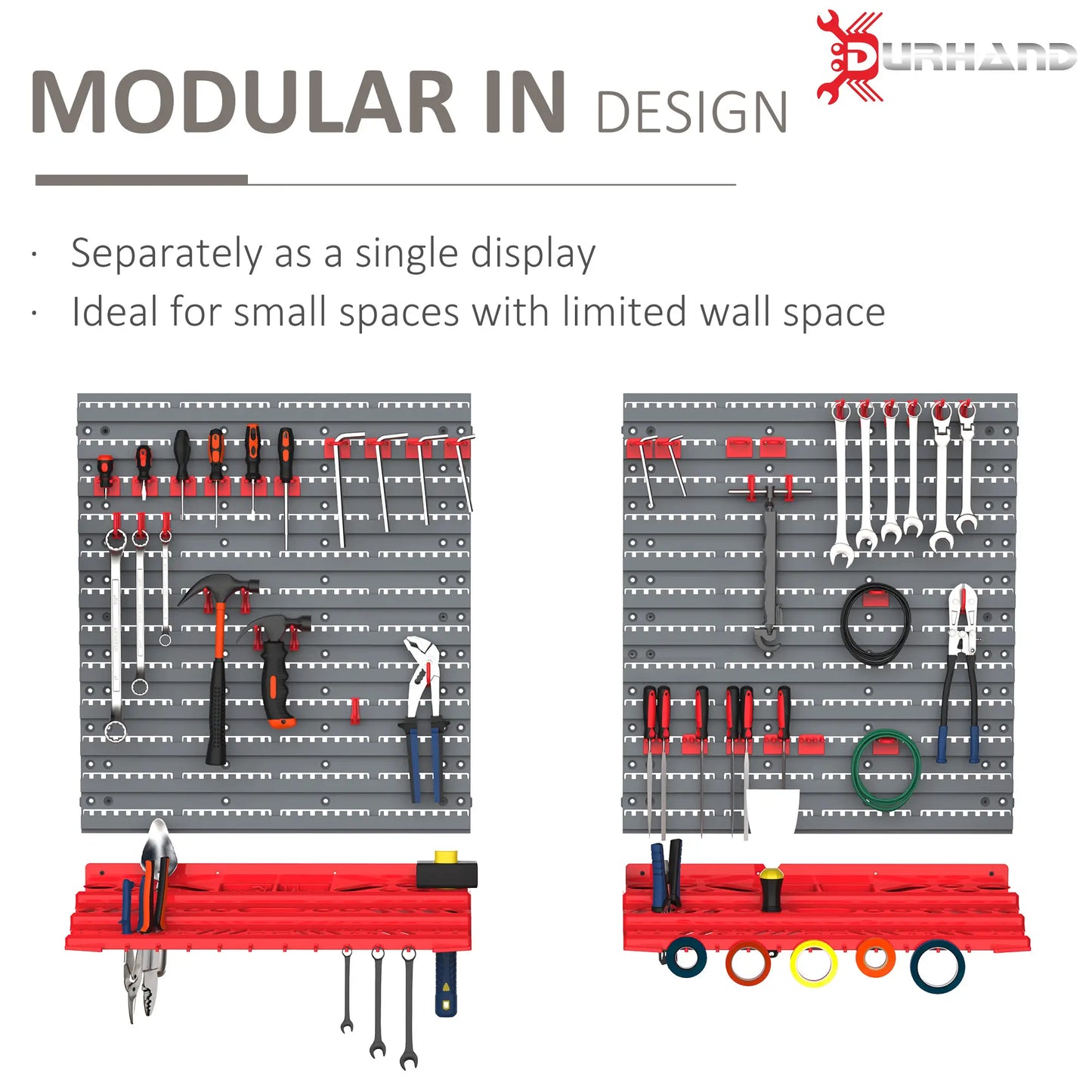 54 Piece Plastic Pegboard Panels, Wall Mounted Garage Storage, 50 Hooks, Red Tool Organizers at Gallery Canada