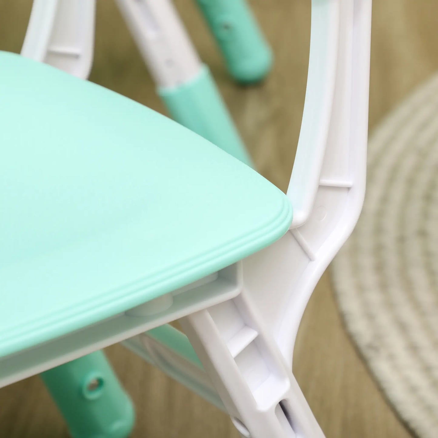 Kids Table and Chair Set, 4 Chairs, Adjustable Height, 1.5 - 5 Years, Green Kids Table Sets at Gallery Canada