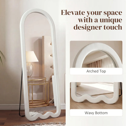 Full Length Mirror With Soft Padded Frame, White Full Length Mirrors at Gallery Canada