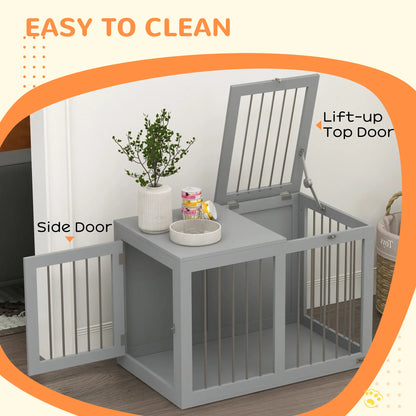 31.5" Dog Crate Furniture, Double Doors, Medium Dogs, Grey Houses, Kennels & Pens at Gallery Canada