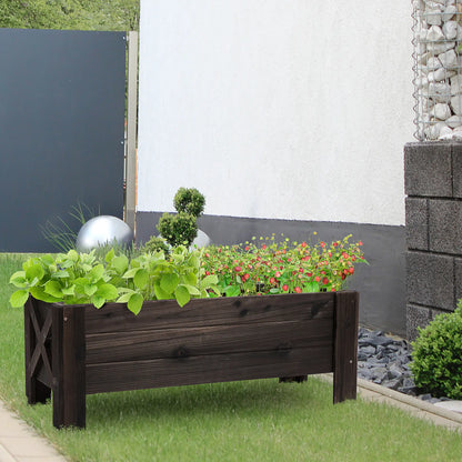 3.3 x 1.2 x 1.2 ft Raised Garden Bed, Carbonized Elevated Garden Beds at Gallery Canada