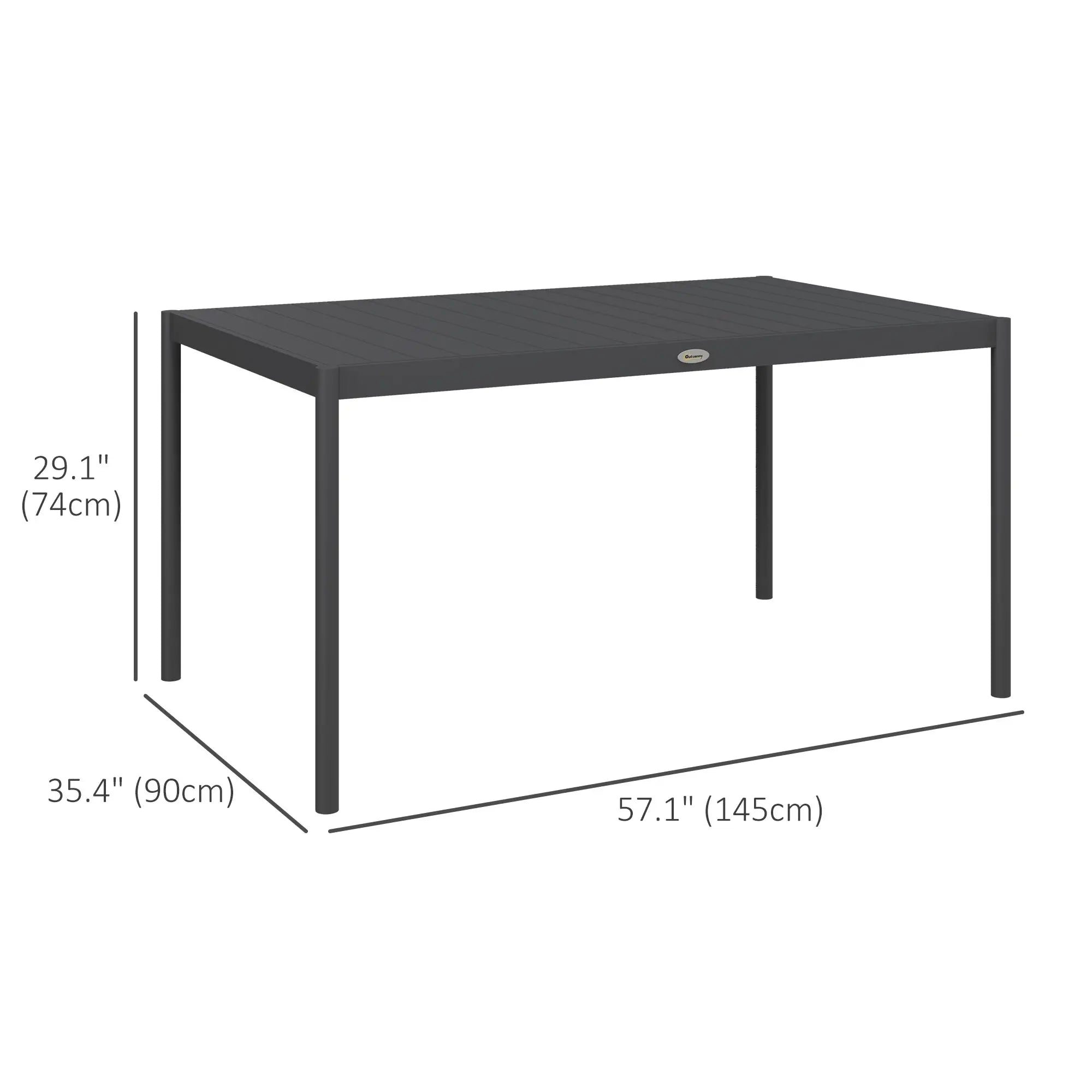 Outdoor Dining Table, Aluminum Frame, Garden Table, 57
