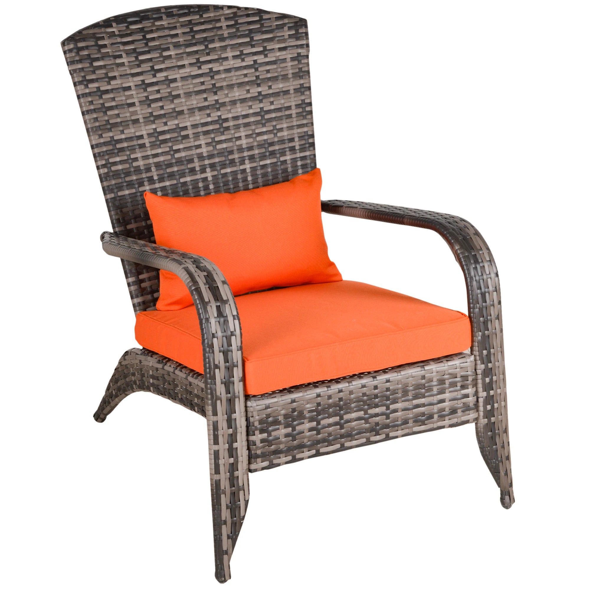 Patio Wicker Adirondack Chair, Outdoor PE Rattan, Orange Patio Chairs Orange at Gallery Canada