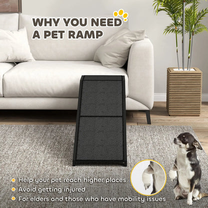 Pet Ramp Bed Steps, Non-Slip Carpet Top, Pine Wood, 59"L x 16"W x 20"H, Black Dog Stairs at Gallery Canada