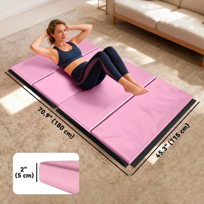 4'x6'x2'' Folding Gymnastics Mat, Exercise Mat for Yoga, MMA, Pink Gymnastics Mats at Gallery Canada