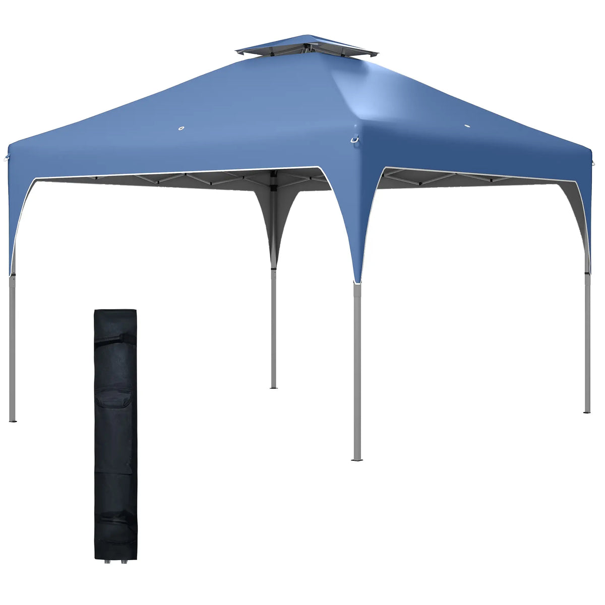 10x10 Pop Up Canopy Tent, 2 Tier Vent Roof, Carry Bag, Blue Pop Up Canopies at Gallery Canada