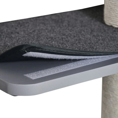 Wall-Mounted Cat Shelf, 4 Platforms, 3 Scratching Posts, Light Grey Cat Climbing Wall at Gallery Canada