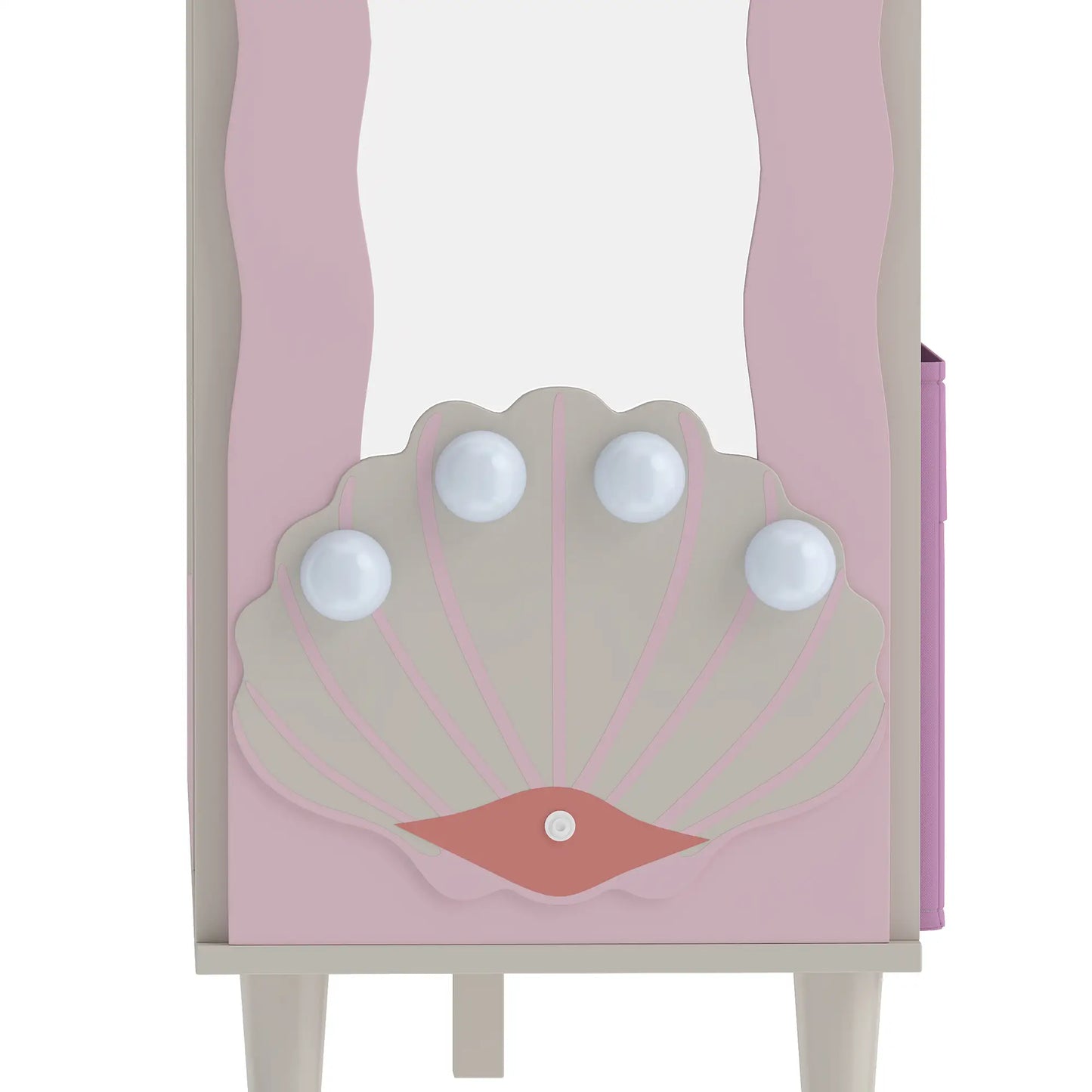 Kids Clothing Rack with Mirror, Drawer & Shelves, Pink Kids Bedroom Furniture at Gallery Canada