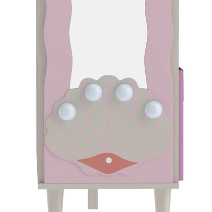 Kids Clothing Rack with Mirror, Drawer & Shelves, Pink Kids Bedroom Furniture at Gallery Canada