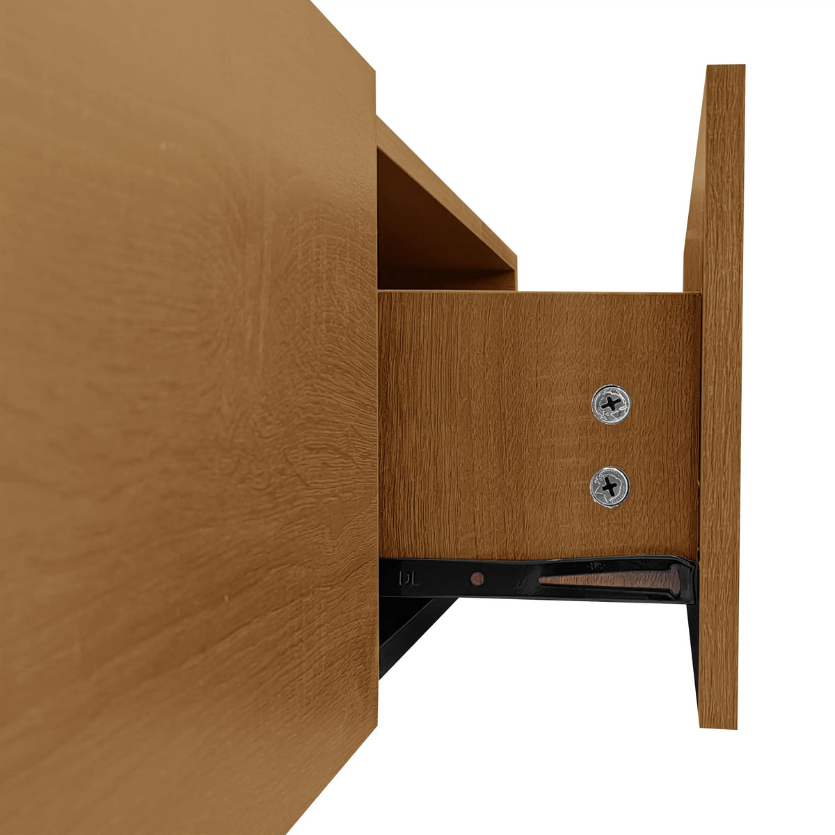 TV Stand With Glass Shelves, LED Lighting, 67" L x 13" W x 13" H, Natural, Black TV Stands at Gallery Canada