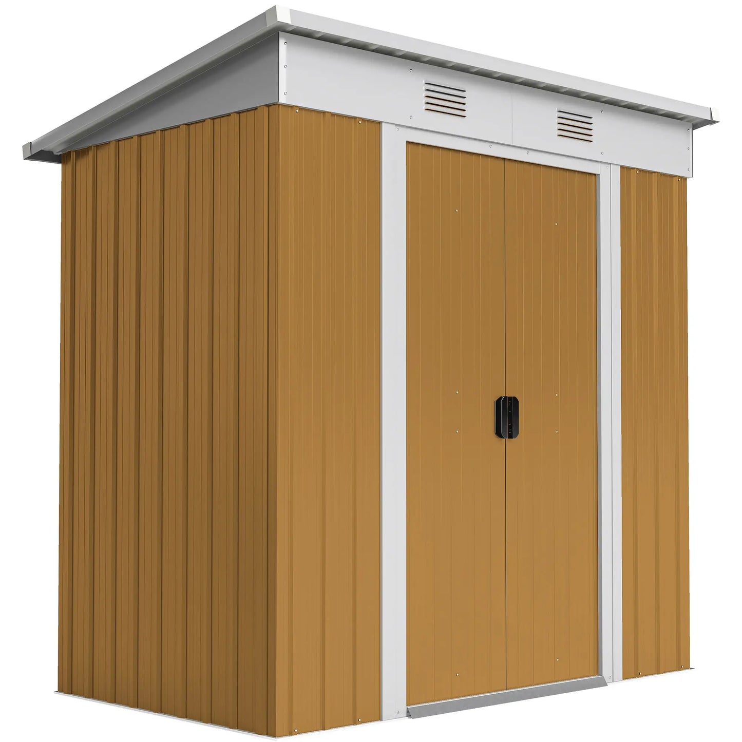 6' x 4' Yellow Metal Outdoor Storage Shed, Lockable Sliding Doors, Yellow Sheds at Gallery Canada