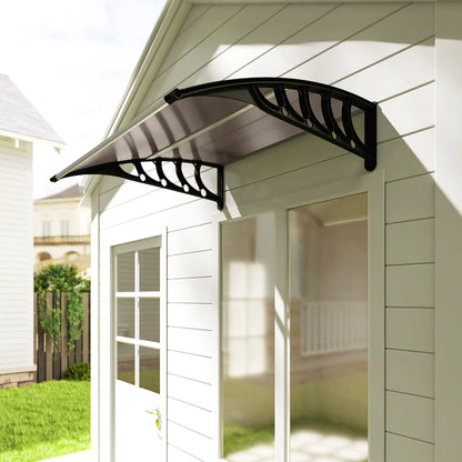 40.6" x 38" Polycarbonate Awning Door Canopy, UV Protection, Brown Door Awnings at Gallery Canada
