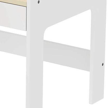 Kids Table and Chair Set, Study Desk with Shelf, White, White Kids Table Sets at Gallery Canada