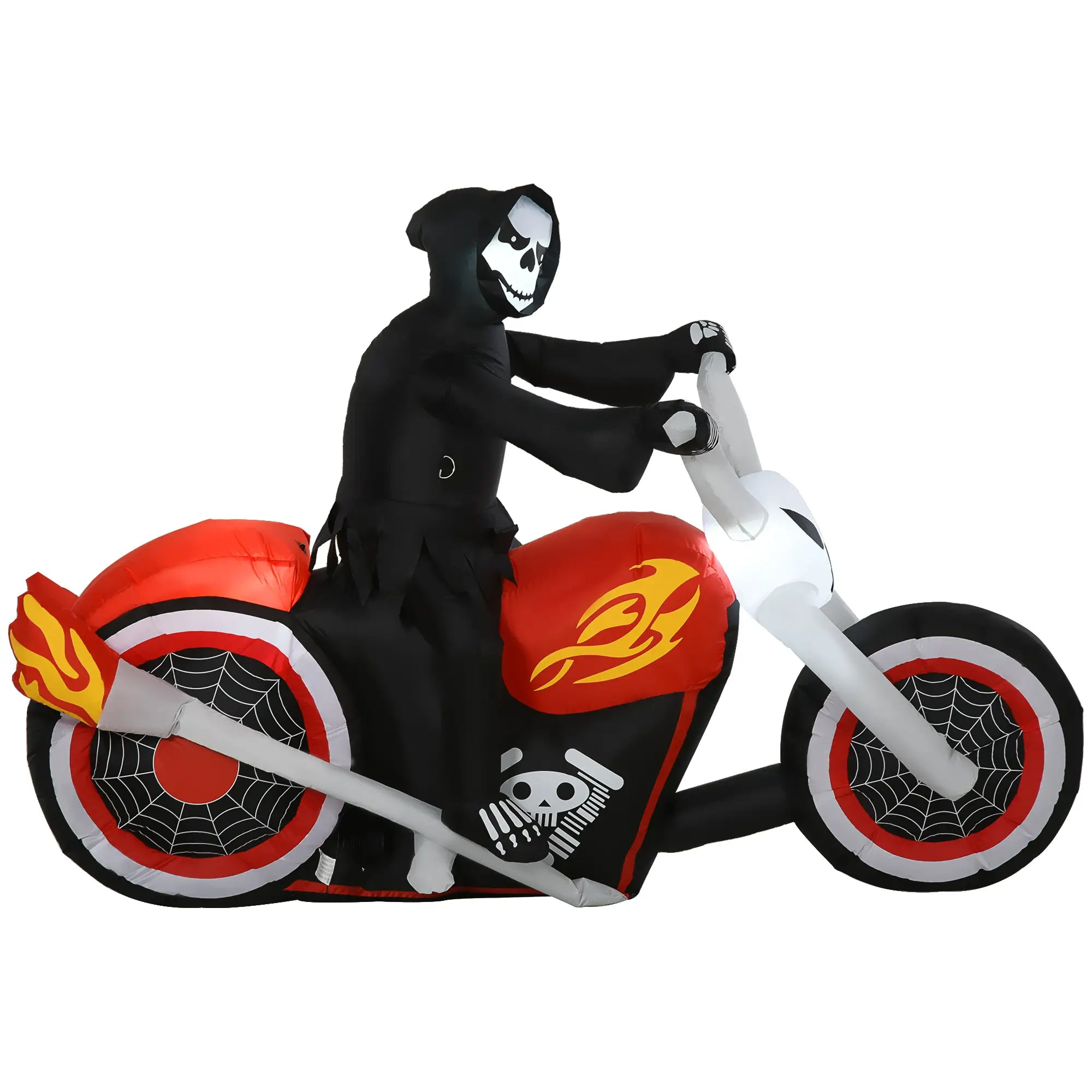 6' Halloween Grim Reaper Flaming Motorcycle LED Inflatable, Outdoor Decor Halloween Decorations at Gallery Canada