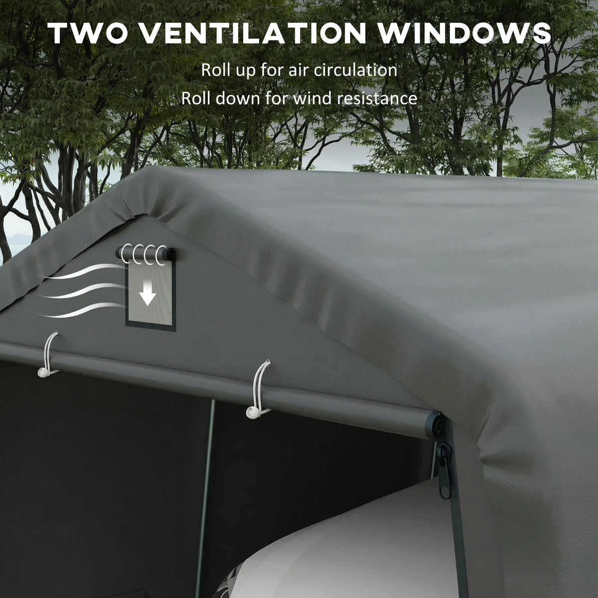 12' x 20' Portable Garage, Heavy Duty Carport, Dark Grey Car Shelters at Gallery Canada