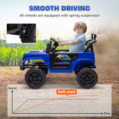 12V Ride On Truck, Electric Car For Kids, Remote Control, Dark Blue Electric Toy Cars at Gallery Canada