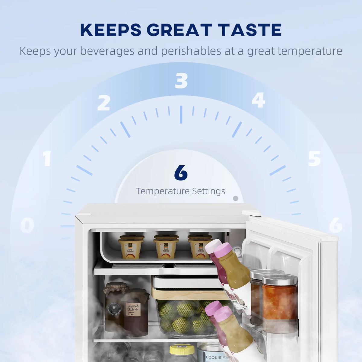 2.5 Cu.Ft Mini Fridge, Single Door, Freezer, Adjustable Thermostat, White Small Kitchen Appliances at Gallery Canada